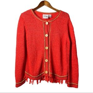 Michael Simon Vintage Red Knit Cardigan Medium